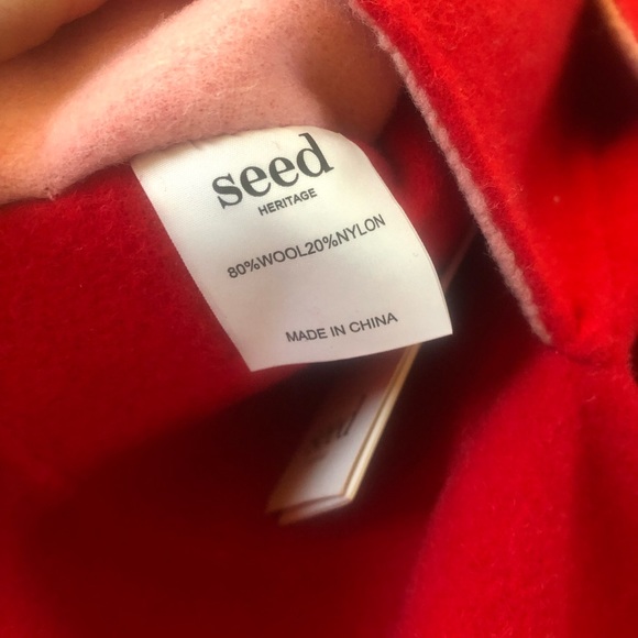 SOLD* Reversible wool Fall Winter coat Seed Heritage red/pink women's size S - Picture 6 of 7